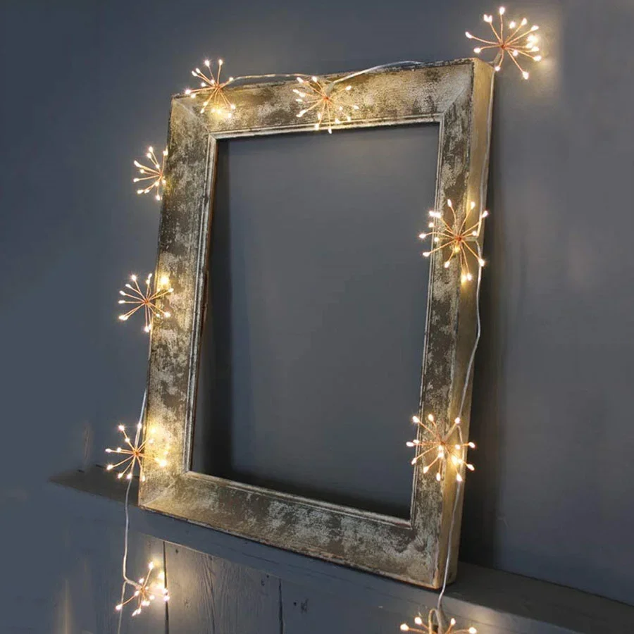 Imagem -01 - Natal Starburst String Lights Dandelion Firework Lights Impermeável Cobre Fio Pendurado 10 Pcs 200 Led natal starburst string lights dandelion firework lights impermeavel cobre fio pendurado 10 pcs 200 led 01
