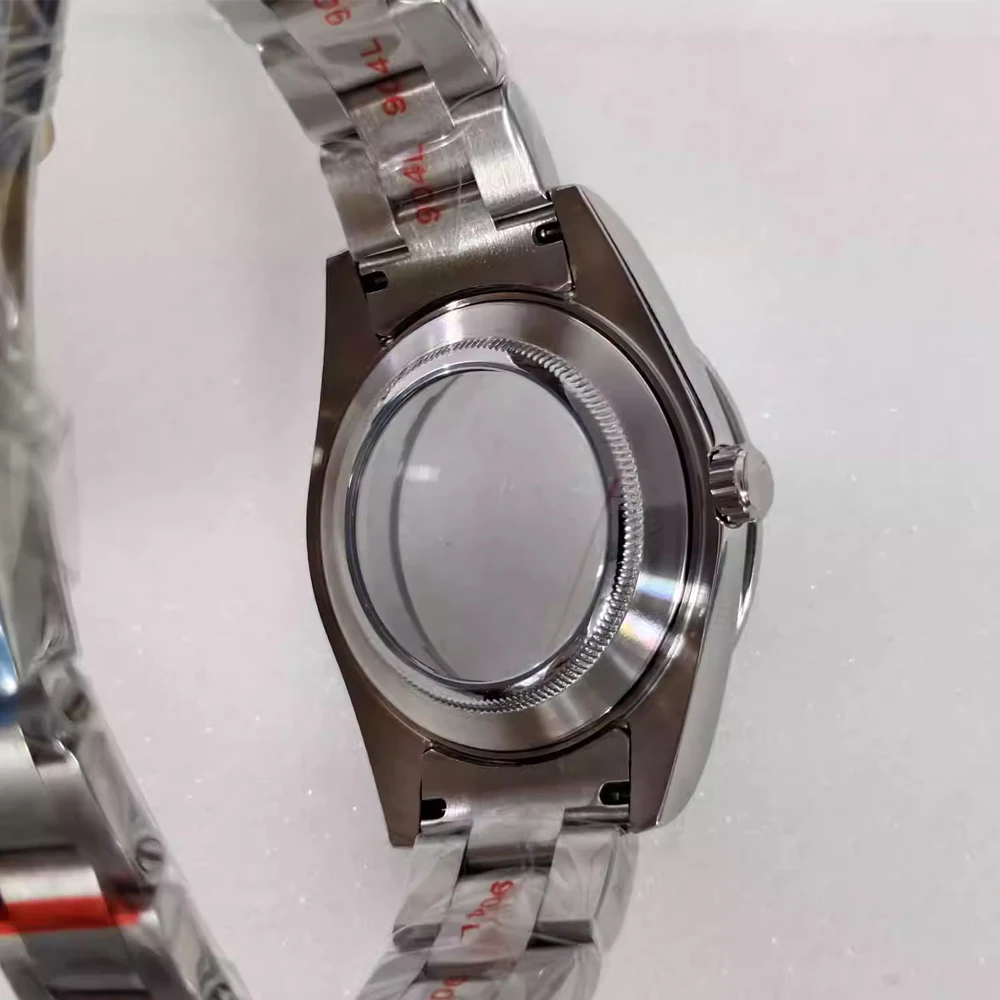 41mm Watch Case + Bracelet + Dial Set Men Stainless Steel Sapphire Crystal Case with Watch Strap Band for 8285 Movement Shell