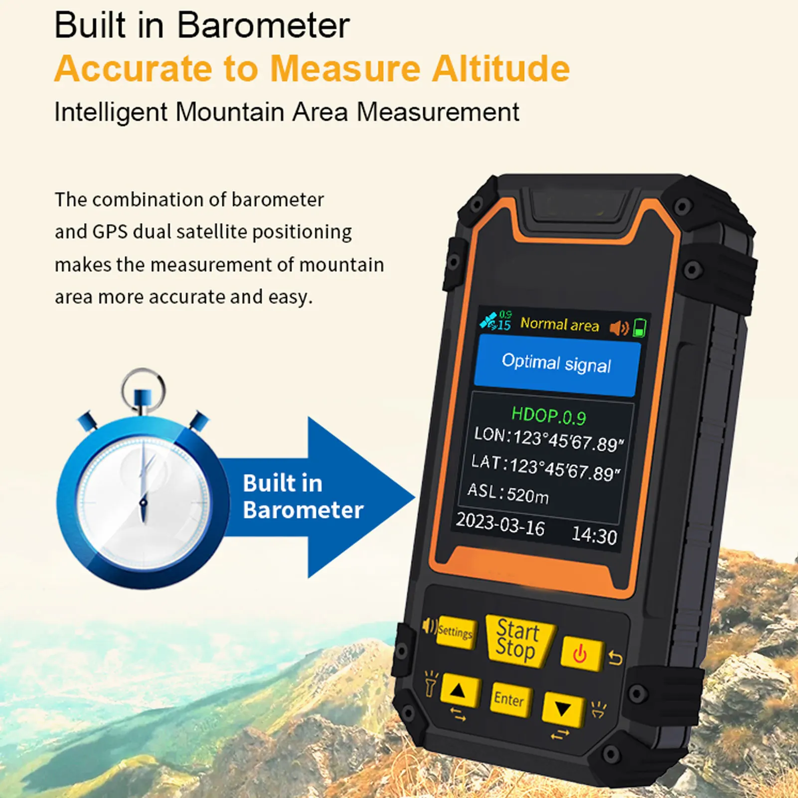 เครื่องวัดพื้นที่ดิน S4 GPS พร้อมหน้าจอสี ABS ขนาด 2.4 นิ้ว เครื่องรับสัญญาณ GNSS แบบมือถืออเนกประสงค์ สำหรับการสำรวจและวัดพื้นที่