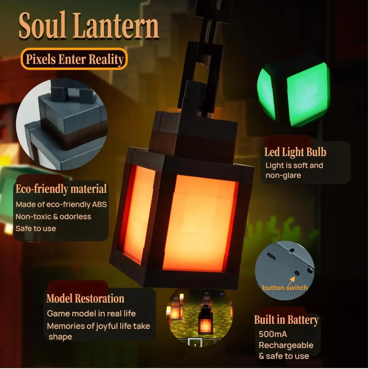 ضوء ليلي LED فانوس منقط، ضوء ليلي على الحائط بـ 16 لونًا مع مفتاح لمس وجهاز تحكم عن بعد، طاولة قابلة لإعادة الشحن وموزن #3