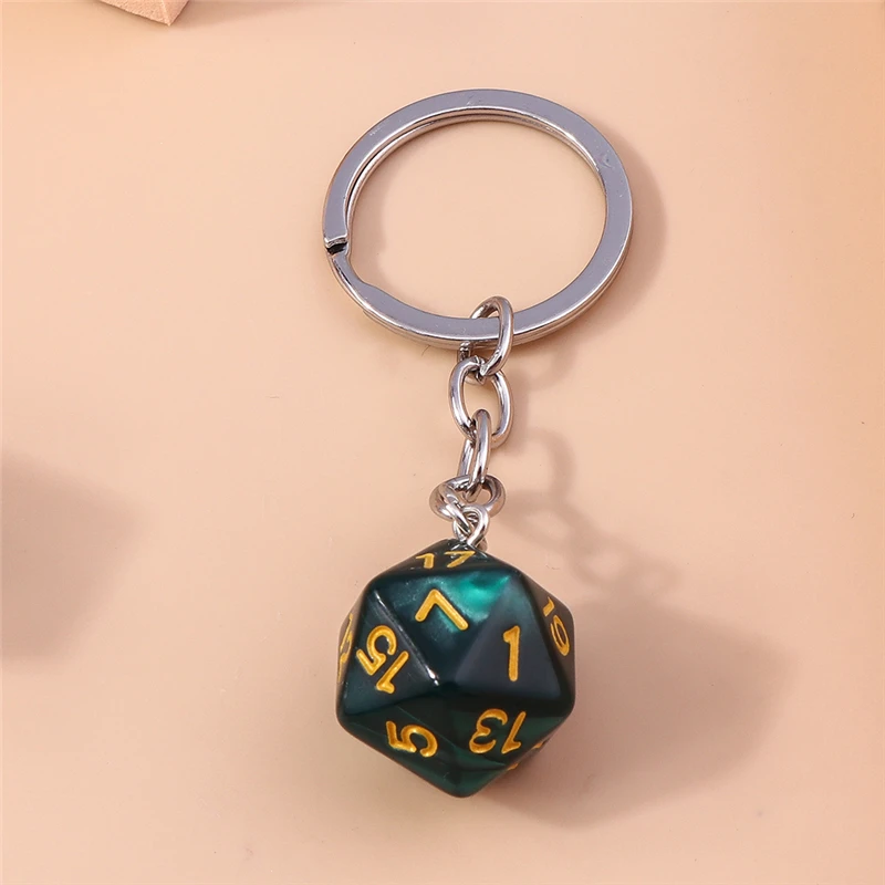 Cute Resin Colorful Dice Keychain Charms Key Ring Pendants for Women Men Car Keyholder Handbag Decor DIY Key Chain Gifts