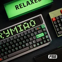 FBB Hacker Theme Key Caps Set 171 Keys PBT Dye Sublimation Cherry Profile Custom Mechanical Keyboard Peripherals Black Keycaps