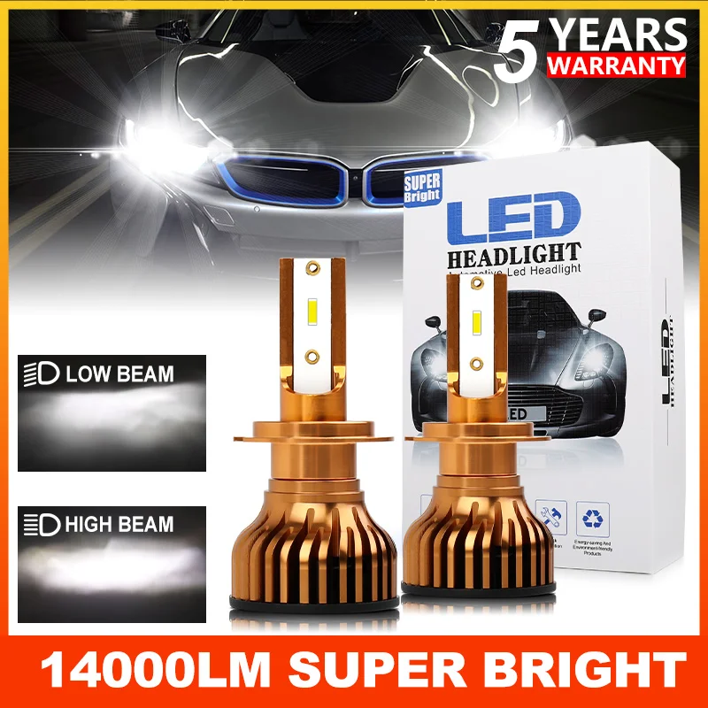 HAOLIDE H7 H11 LED Car Headlight Bulbs 14000LM H1 H4 9005 HB3 9006 HB4 120W High Power 6500K Mini Led Auto Fog Light Headlamp