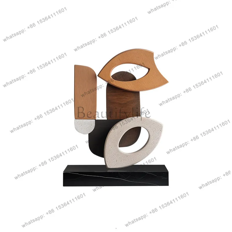 

Abstract wood carving creative home decoration ornament color matching art high-end soft decoration