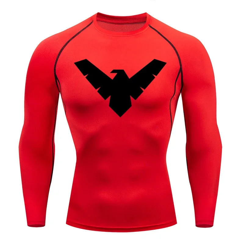 Summer Short Sleeve Compression Shirt Men Sports Top Running T Shirt Quick Dry Gym Workout Clothing Sun Protection Long Sleeve image 5