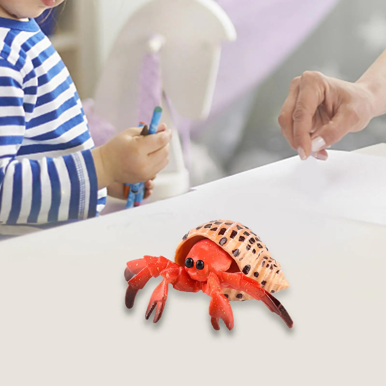 مجموعة لعب تمثال الحيوانات الناسك كراب مجموعة حوض السمك لعبة أطفال إبداعية نموذج محاكاة للفصول الدراسية