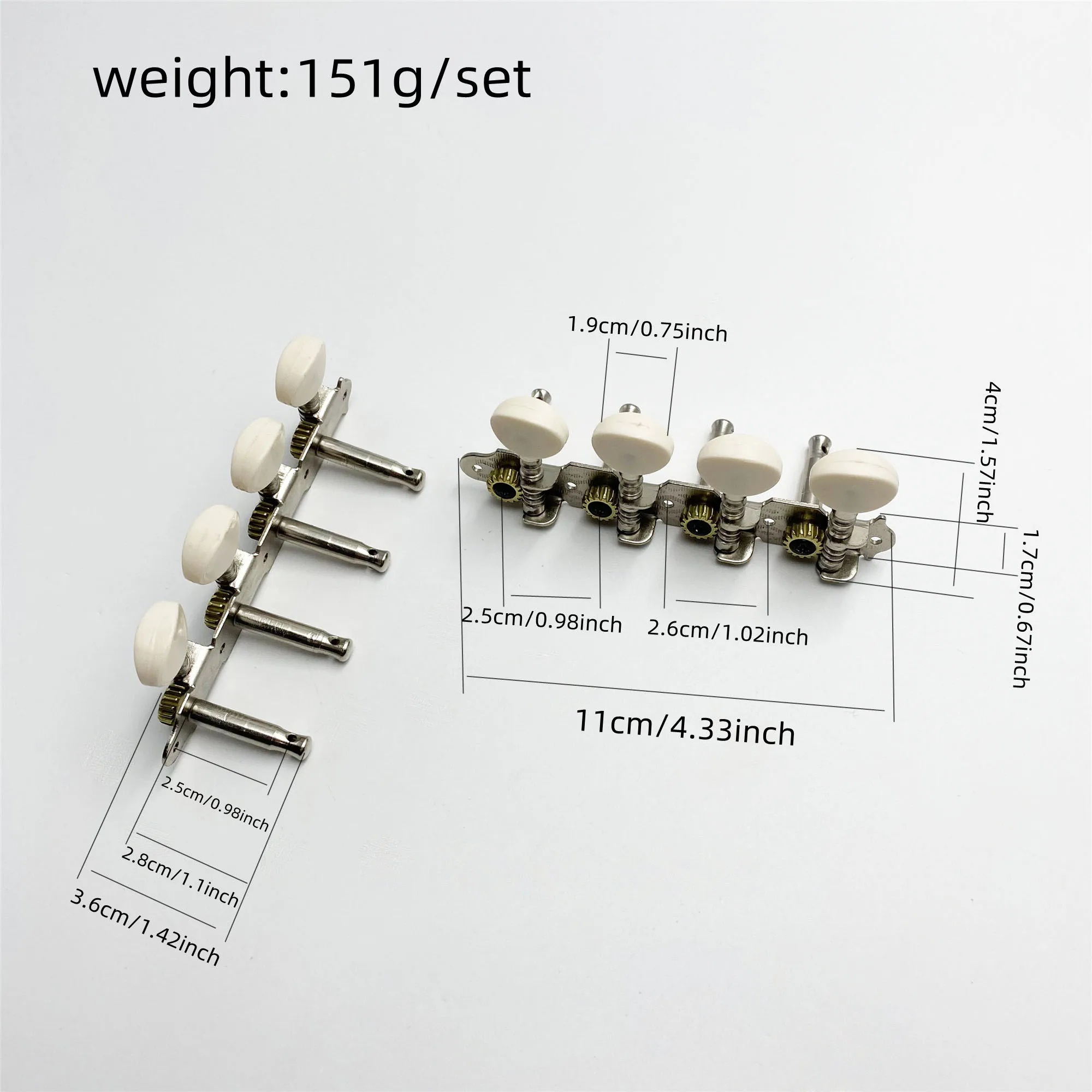 8-String Mandolin Tuning Peg White Small Round Heads Precision Double-Hole Steel Columns Guitar Tuning Peg With Accessories