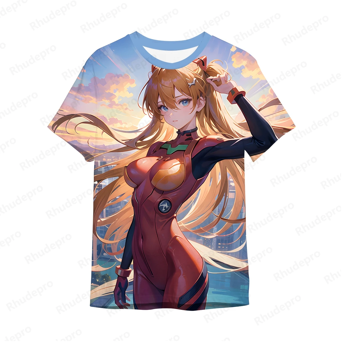 

Tops Anime Printed T-shirt Neon Genesis Evangelion Men's 2024 Tshirt Short Sleeve Children's Gym Fashion Clothes High Quality