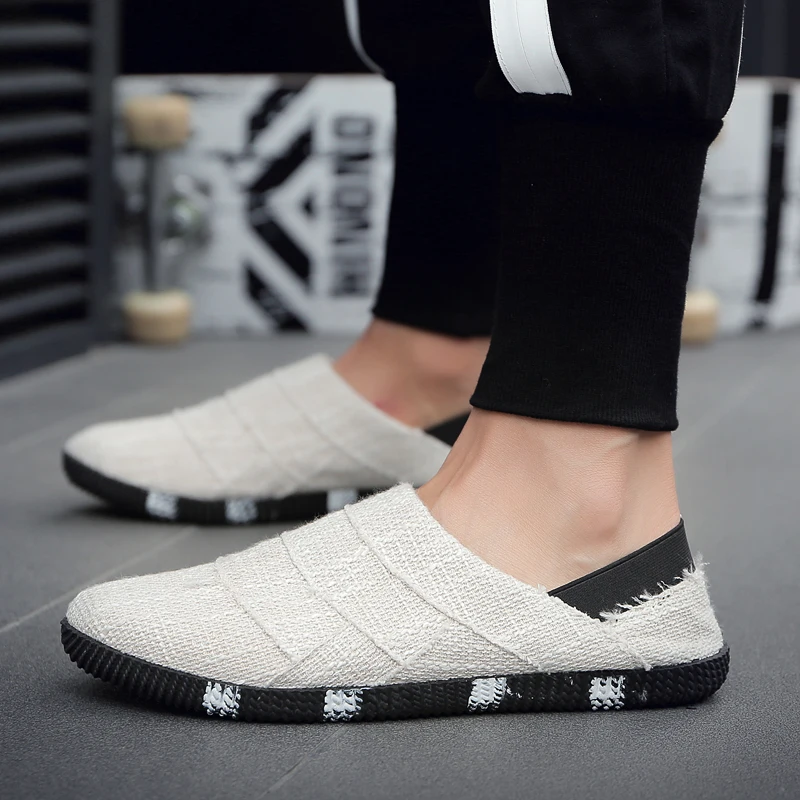 Summer Urban Leisure Knit Loafers Mens Breath Stretch Cloth Non Slip Cushion Insole Outdoor Walking Shoe view 5
