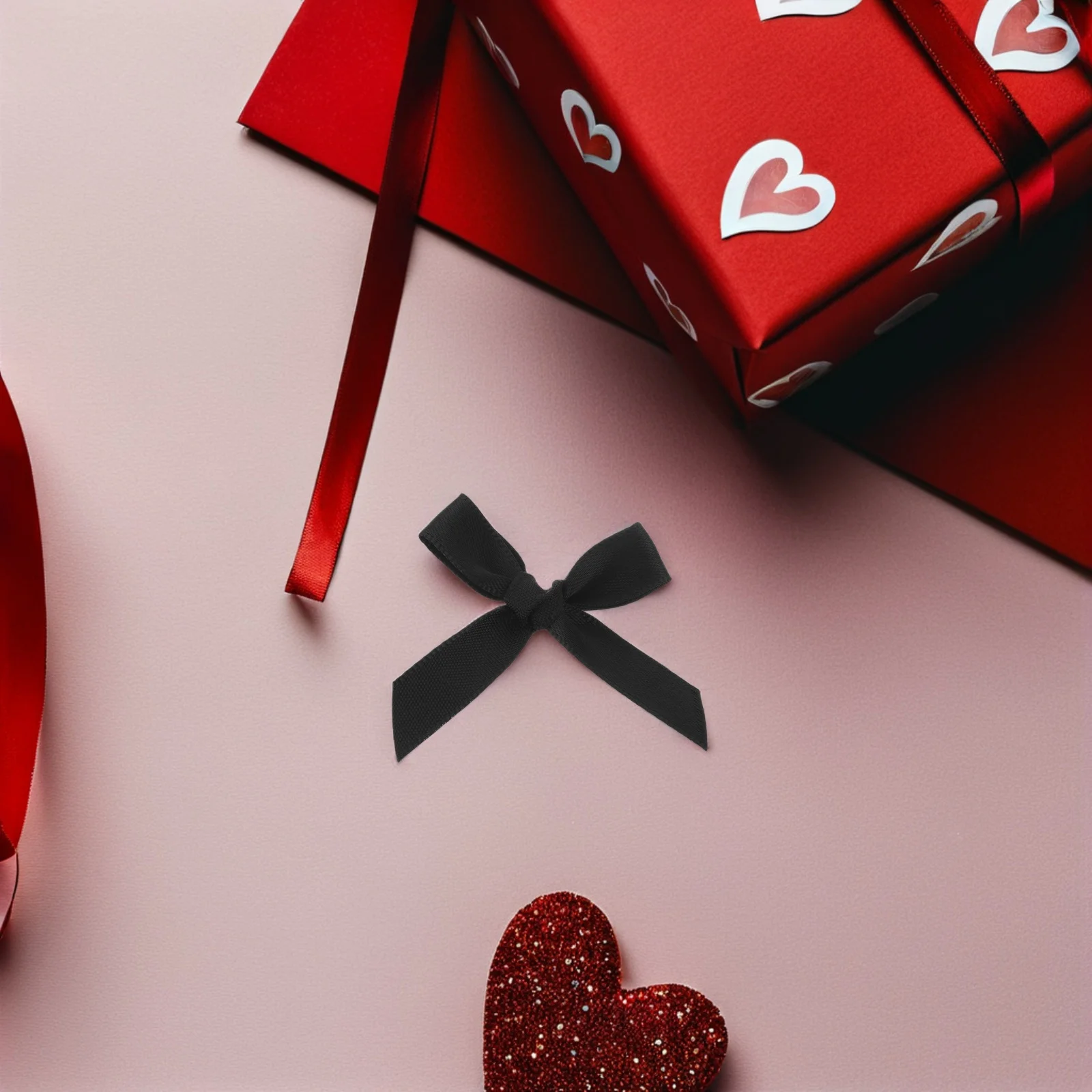 

200Pcs Mini Black Satin Bows for DIY Crafts Wedding Decorations Birthday Party Cake Toppers Scrapbooking Sewing Projects