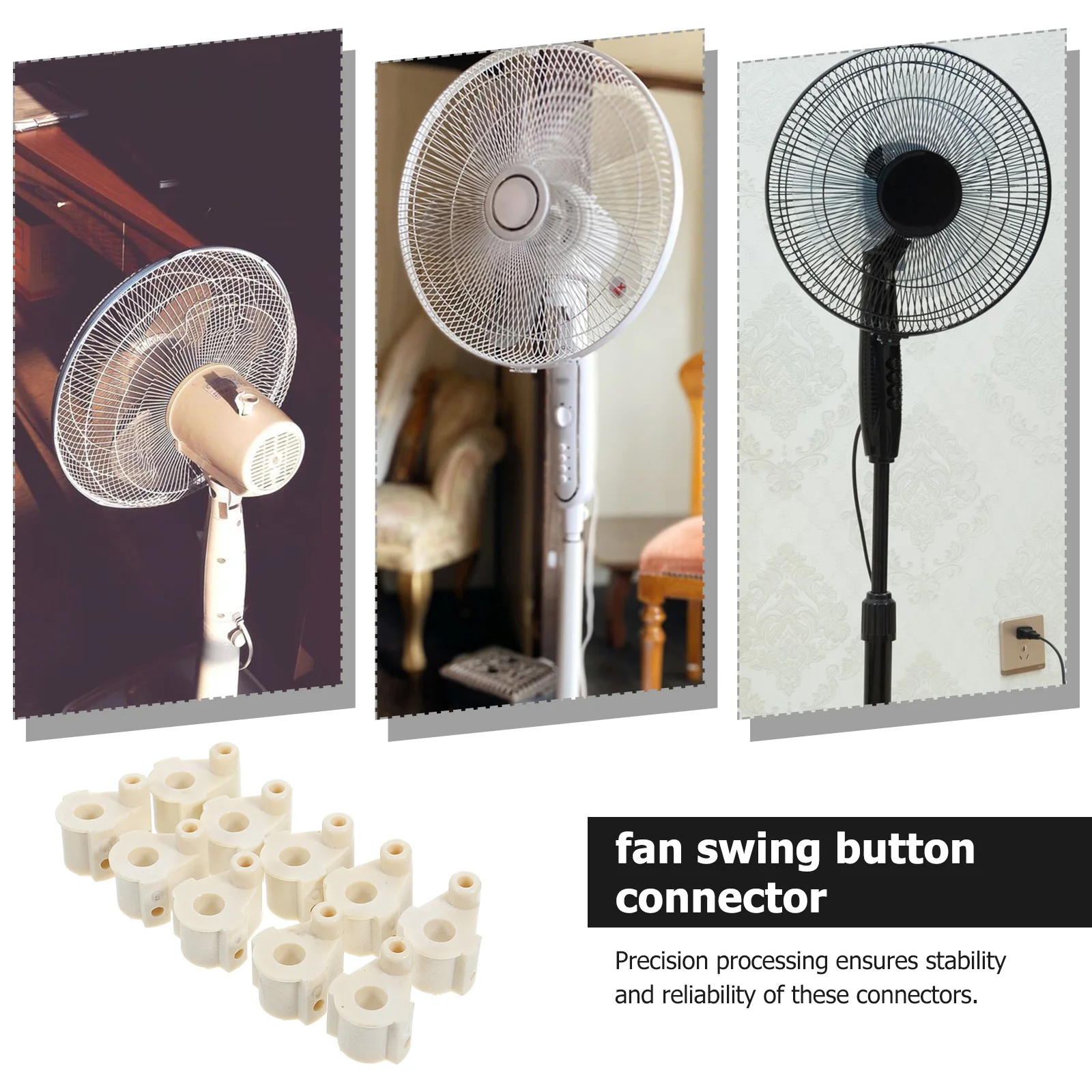 20Pcs Fan Button Connector Durable ABS Quality Stable Reliable Versatile Application Easy to Install and Remove