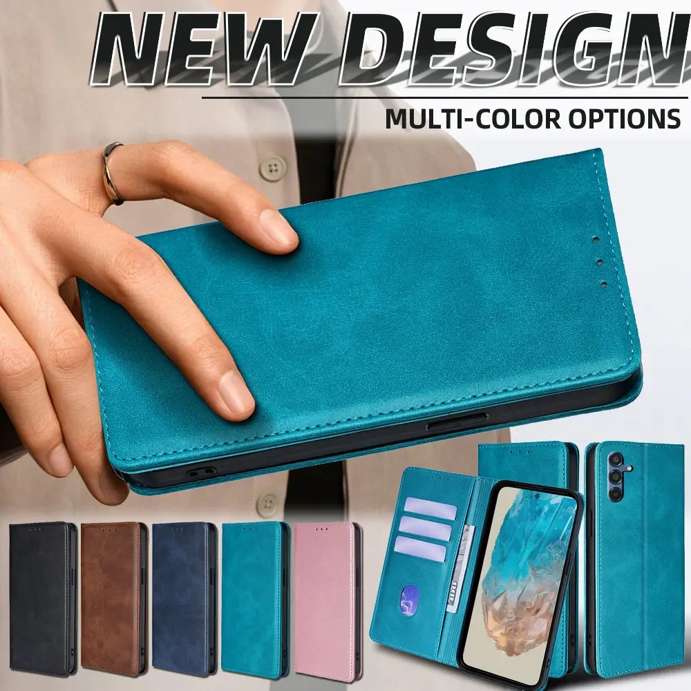 

Gefenis Business Book Style Multi Card Cover For Samsung Galaxy M35 A16 A06 Magnetic Leather Flip Wallet Case Anti-shock Kicksta