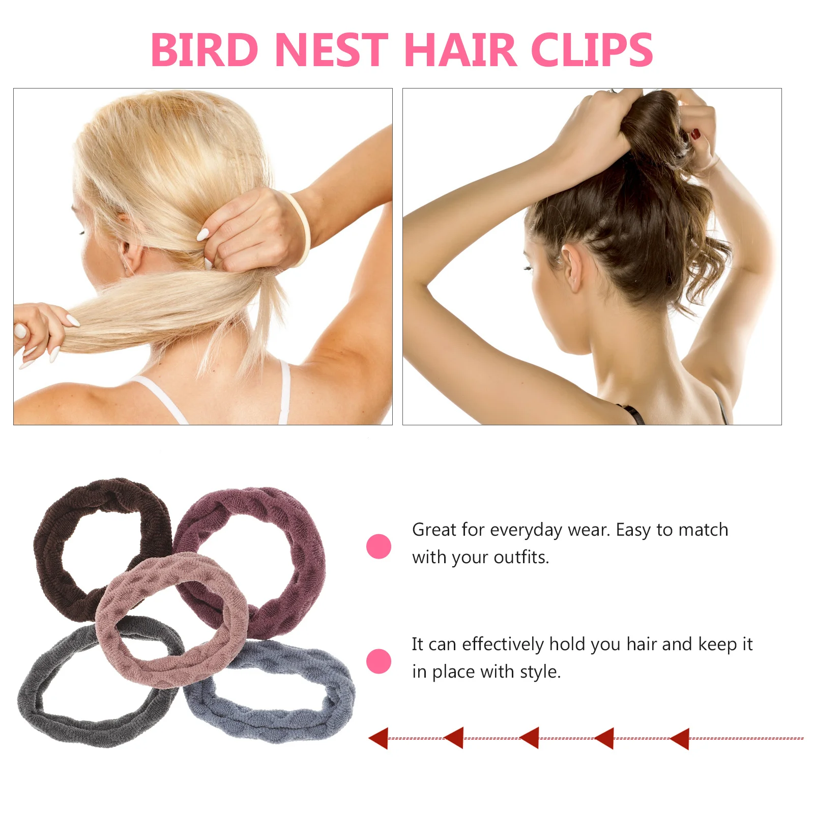 

10Pcs Sweet Donut Elastic Hair Ties Multicolor Simple Design Sports Hair Rope Ponytail Holders Women Daily Wear