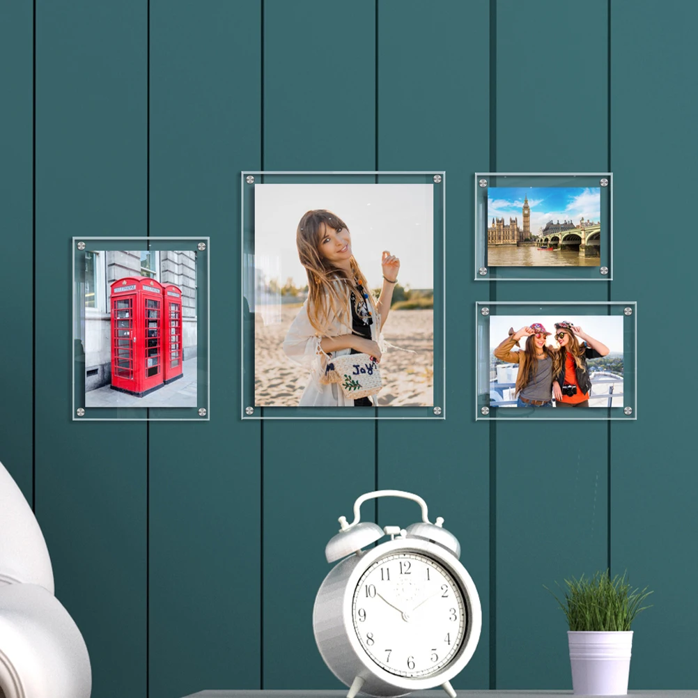 

Acrylic Photo Frame Transparent Display Holder Household Picture Clear Wall Frames