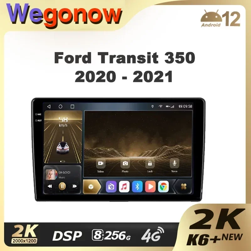 

Автомагнитола Ownice K6 + 2K для Ford Transit 350 2020-2021, мультимедийный видеоплеер, навигация, стерео, GPS, Android 12, 2din, 2 Din