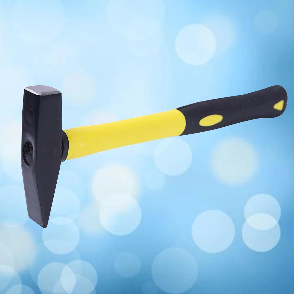 

200G Flat Head Tpr Duck Hammer Plastic Coated Handle 45 Steel Shockproof Cushioning Bench Hammer For Metal Woodworking Fitter