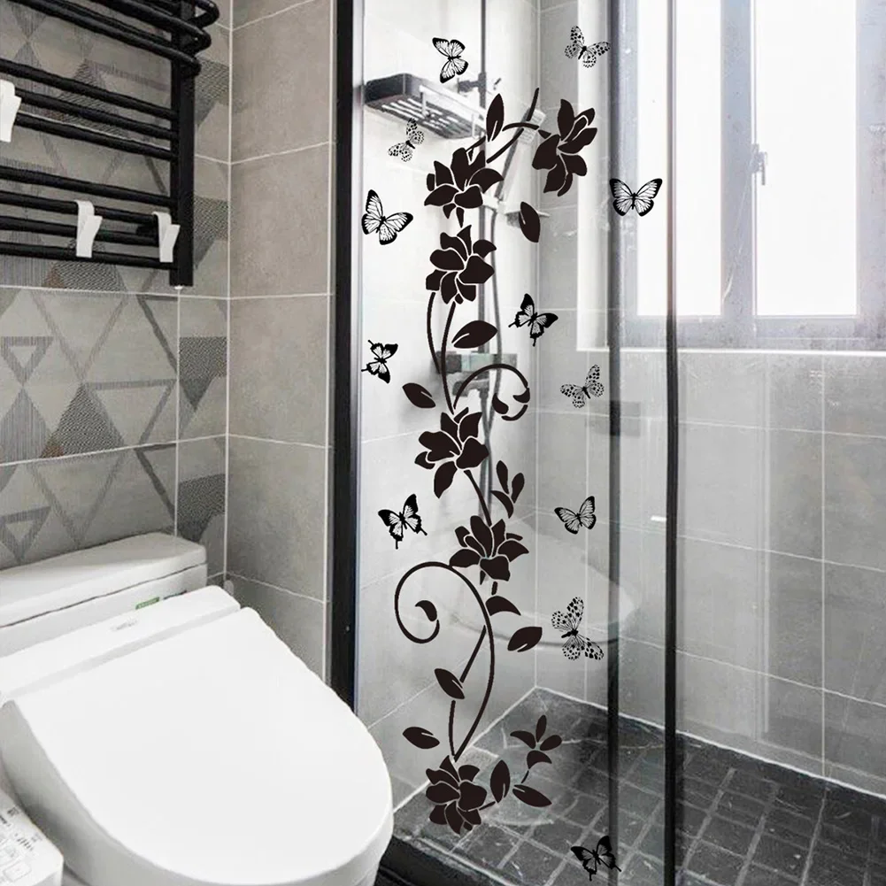 For Home For Garden Color As Shown Floral Wall Art Butterfly Wall Stickers Compact Design Mirrored Plastic Objects