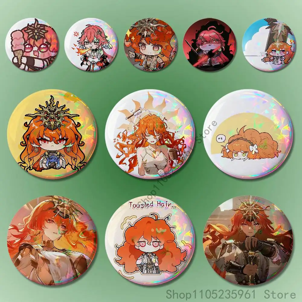 

Wuthering Waves Augusta Badges 25 32 44 58 75 mm Round Cosplay Pin Fans Collect Friends Gifts Brooch Souvenir Custom