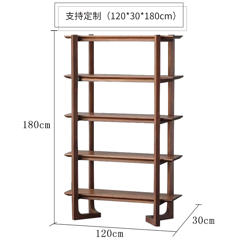 

Nordic solid wood bookshelf creative multi-layer floor storage shelf office baffle display cabinet combination