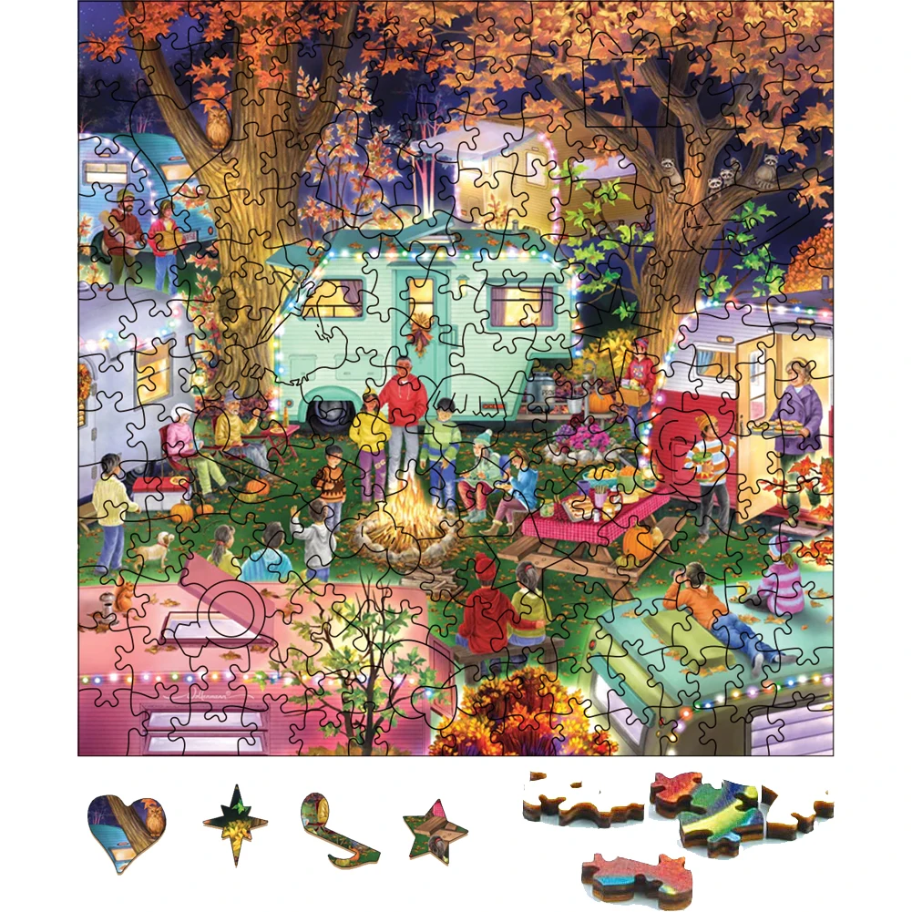 Wild Gatherings Wooden Jigsaw Puzzle For Birthday Gifts Wood Puzzles Board Game Wood Family Puzzle Toys For Children