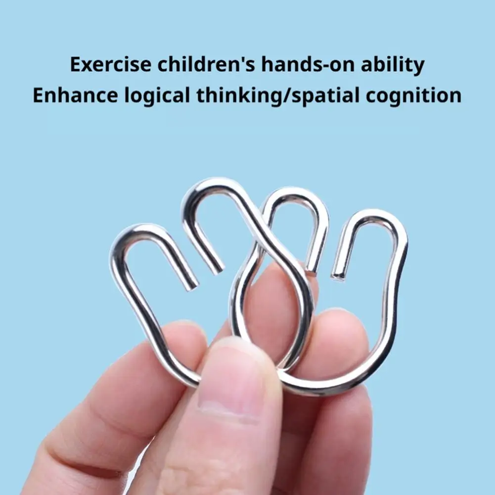 3Pcs/Set Metal Montessori Puzzle Toys Wire Mind Brain Teaser Puzzles Children Adults Interactive Reliever Educational Toys Gift
