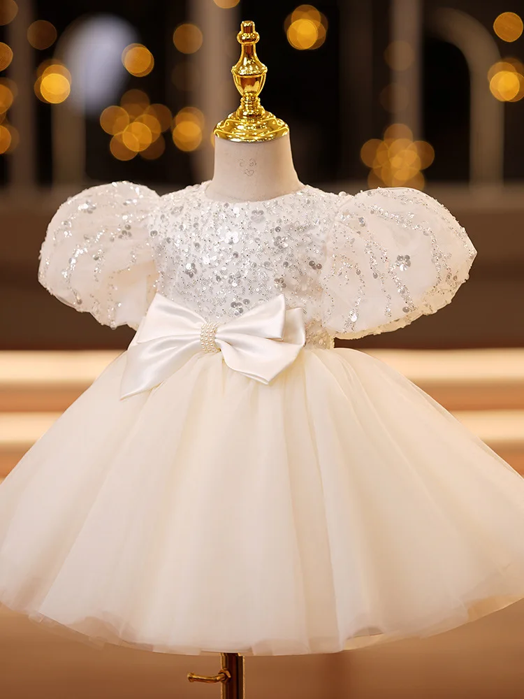 Princess dress baby year old dress flower girl wedding little girl wedding dress child host piano playing tutu