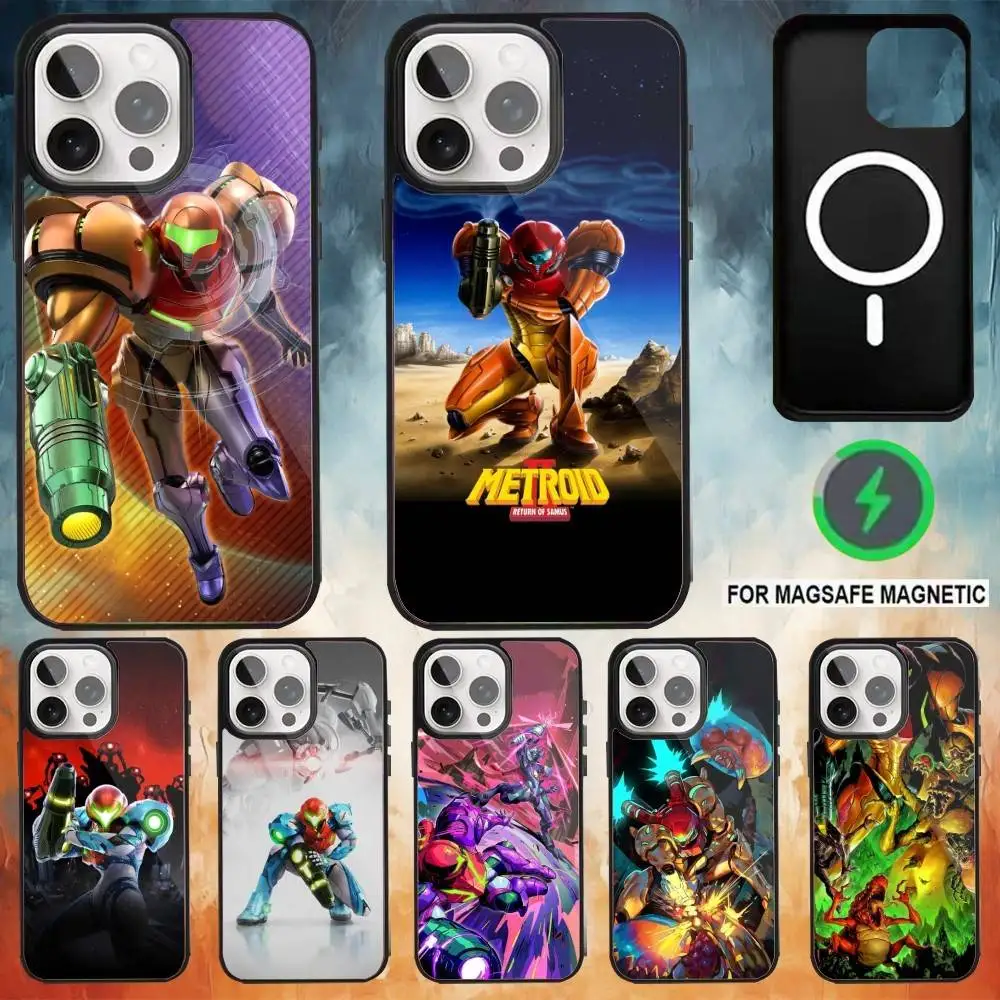 

Game M-Metroid Cool Phone Case For iPhone17,16,15,14,13,12,11 Plus,Pro Max Magnetic For Magsafe Wireless Charging