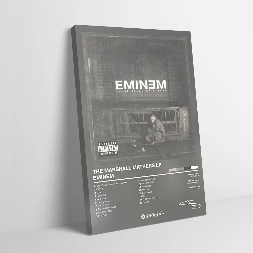 Eminem - The Marshall Mathers LP Poster Customizable Printed Canvas Painting Wall Art Gift for Room Decorations Gamer Decoration