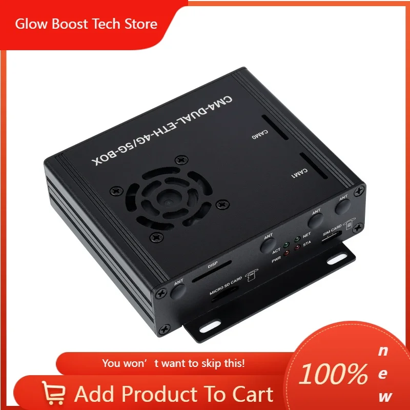 

Мини-компьютер NYDual Gigabit Ethernet 5G/4G для Raspberry Pi Compute Module 4, основная плата с металлическим корпусом и системой охлаждения