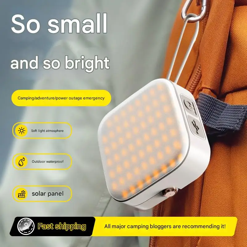 بنك طاقة شاحن بالطاقة الشمسية بقدرة 9000 مللي أمبير في الساعة مع وقت تشغيل ليلي طوال الليل، مصباح يدوي LED مقاوم للماء 8 × 8 سم IP66 (3 ألوان وستروب)، خطاف مغناطيسي #1