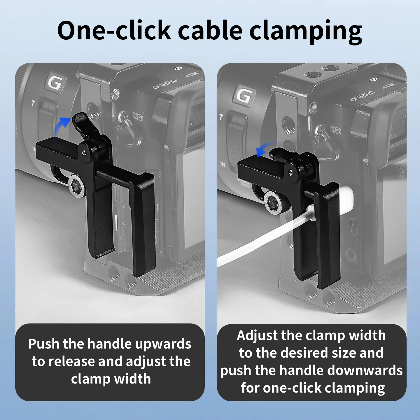1/4“ Schloss Kamera HDMI-kompatible Kabelklemme DSLR Drahtclip Universal für Sony Canon Video Monitor Käfig Fotografie Rig L Platte – Detail 2