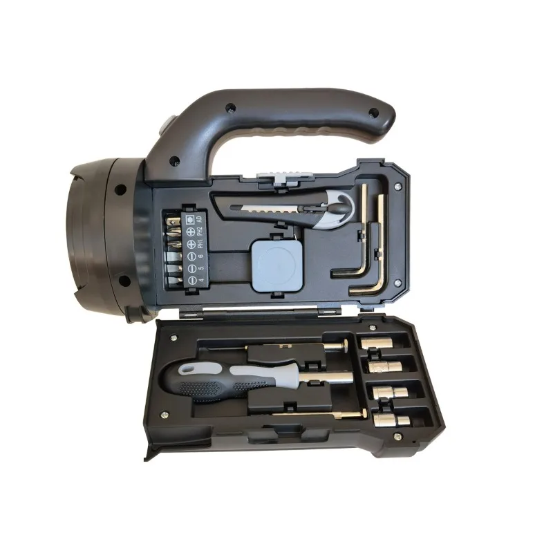 Outdoor Household Work Lighting Flashlight Attached Hand Tool Sets Portable 17 Pieces Hardware Tools Multi-functional Tool Sets