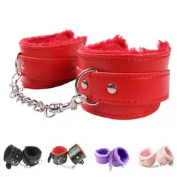 Unisex Bracelet Fluffy Plush Lining Faux Leather Couple Bracelet Warm Metal Chain Wrist Bracelet Jewelry Gift