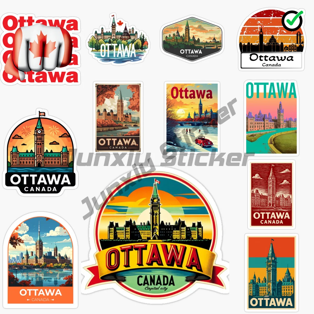 

OTTAWA Canada Vinyl Sticker Waterproof Decal Motocross Racing Laptop Helmet Trunk Car Sticker Car Accessories