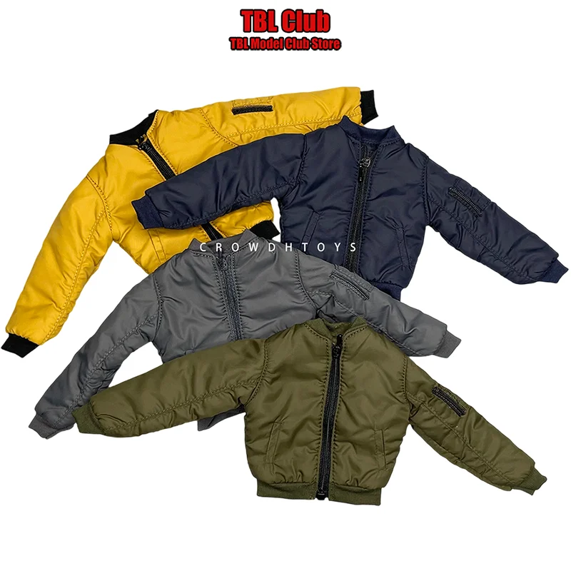 CROWDHTOYS Odzież męska w skali 1/6, kurtka bomberka, wojskowa wytrzymałość, klasyczny styl, płaszcz dla 12-calowej figurki żołnierza, scena z figurką.