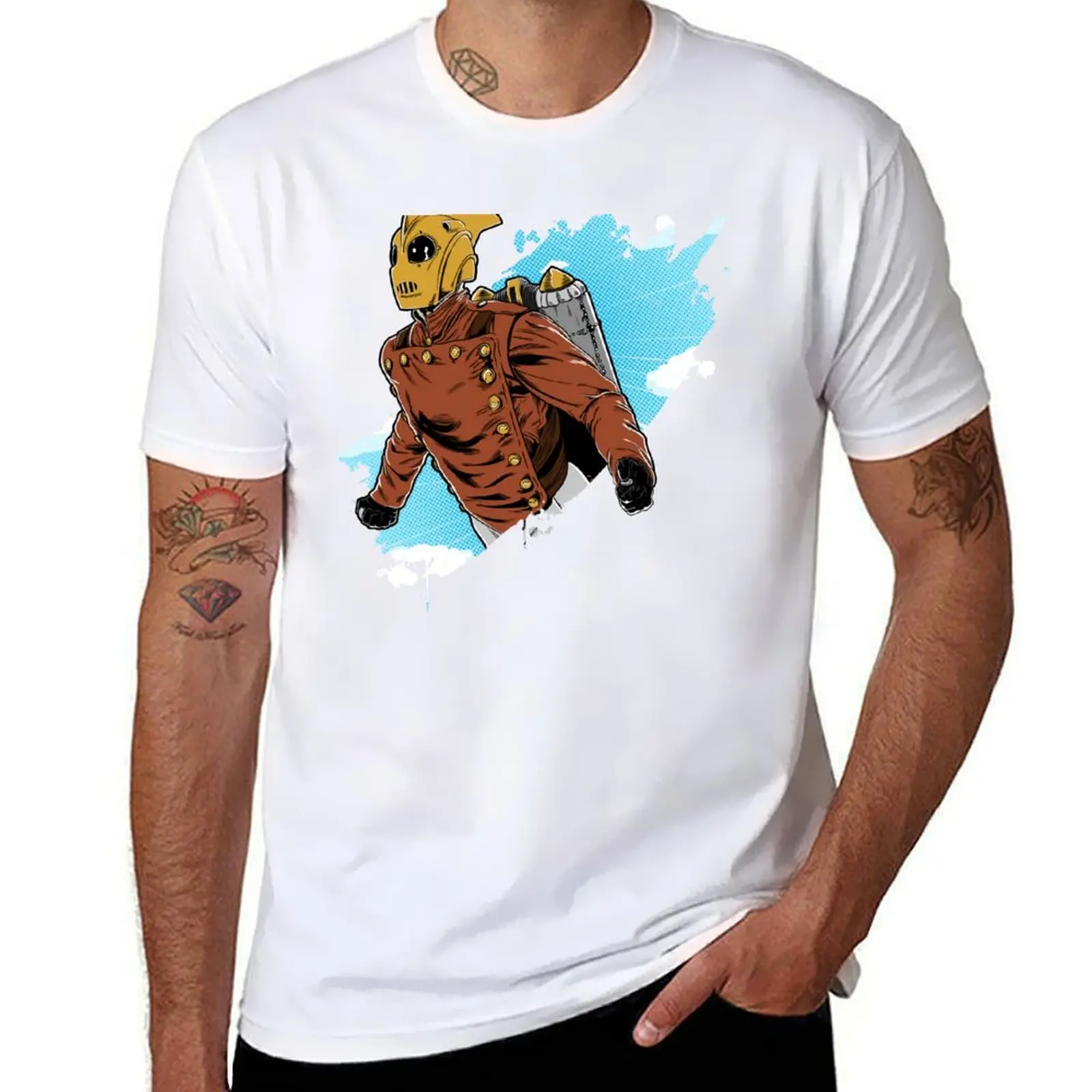 

Rocketeer T-Shirt t shirt men 100% cotton luxury brand t shirts cotton 100% T-Shirt