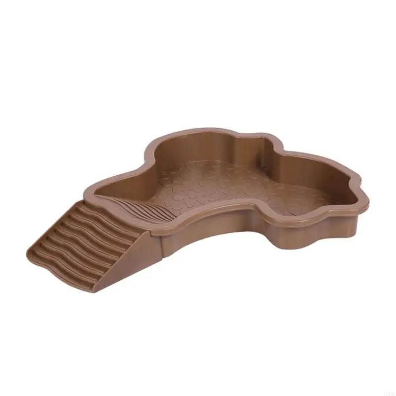 LX0C Reptiles Water Container Water Bowl With Step Access Disassembled Bath Station
