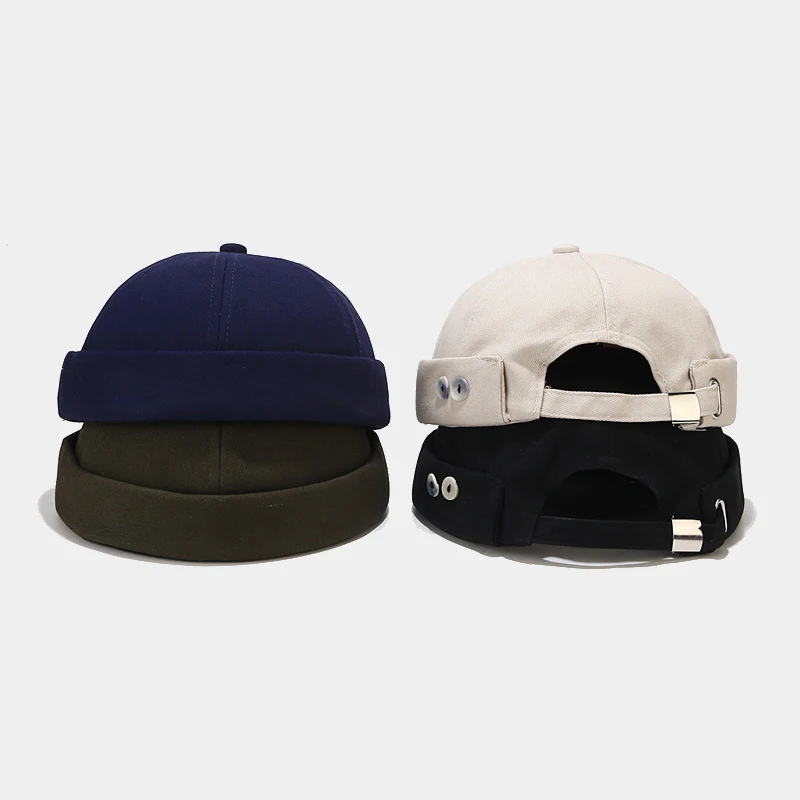 2024 Creative New Shell Button Decor Skullcap Trendy Fashion Street Hip Hop Personalized Landlord Hat Wearable All Seasons Unise