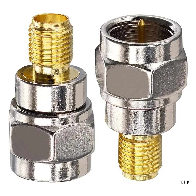 F Male to SMA Female Plug F to SMA Gold Plated Brass Straight Coaxial RF