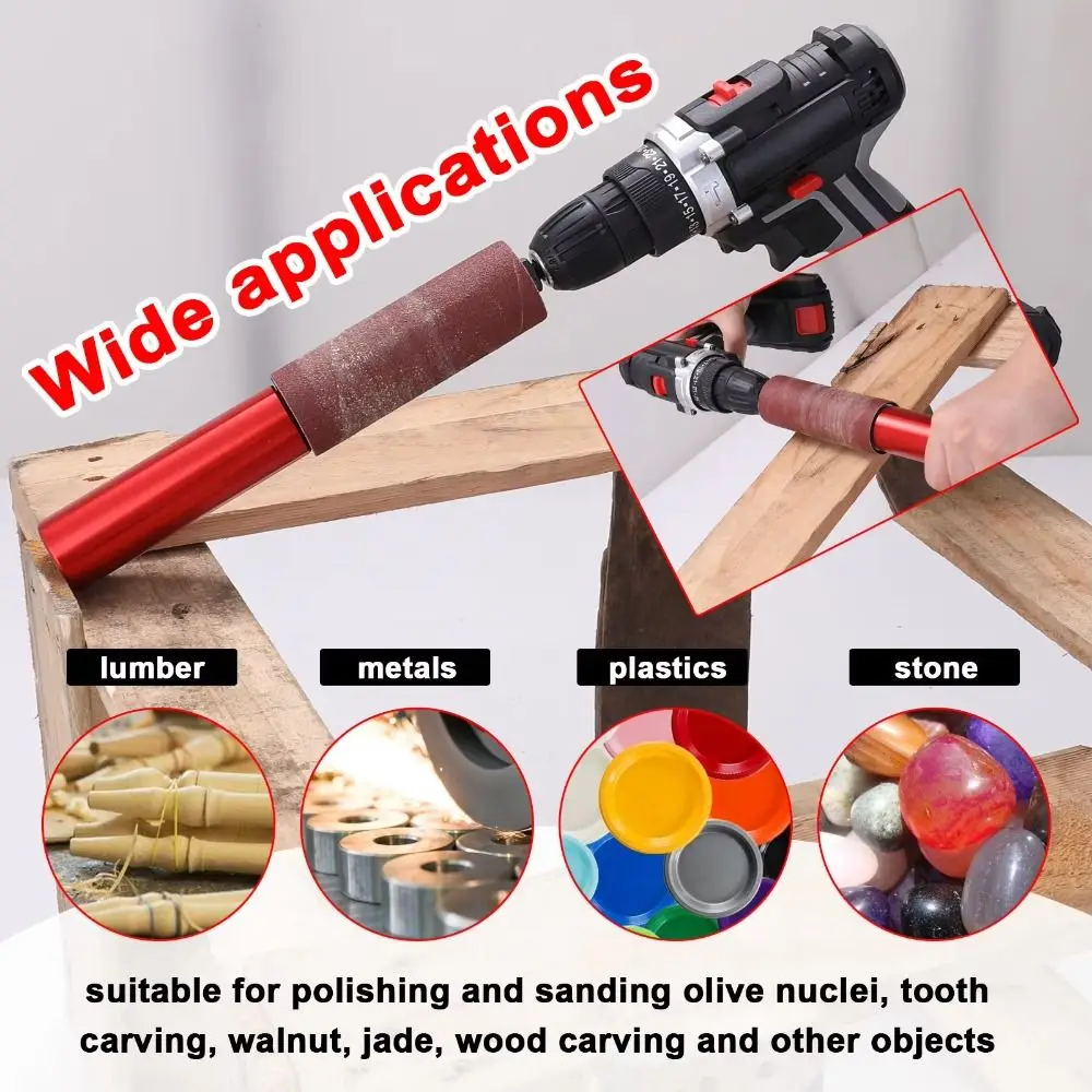 Sanding Rod Drum Sanding Kit Drill Attachment Convenient Electric Drill Rust Removal Compact Mini Belt Sander Stone