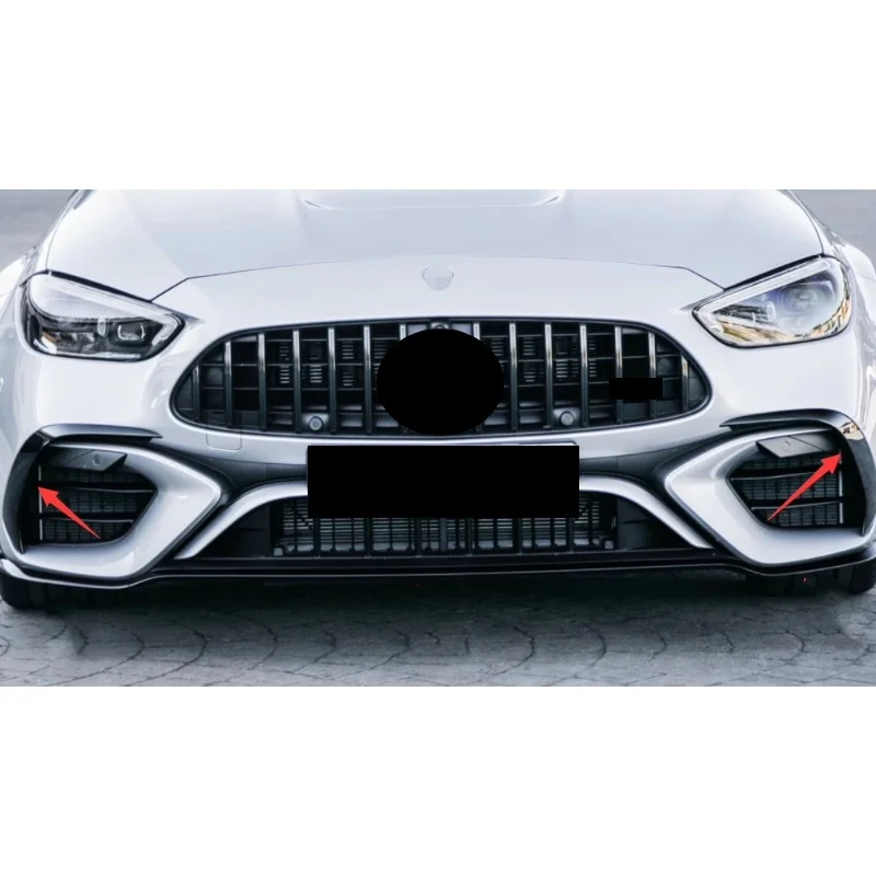Frontstoßstangenverkleidung Nebelscheinwerfer Rahmenstreifen für Mercedes Benz C-Klasse W206 Modifiziertes C63-Kit Luftmesser Auto-Dekorationszubehör