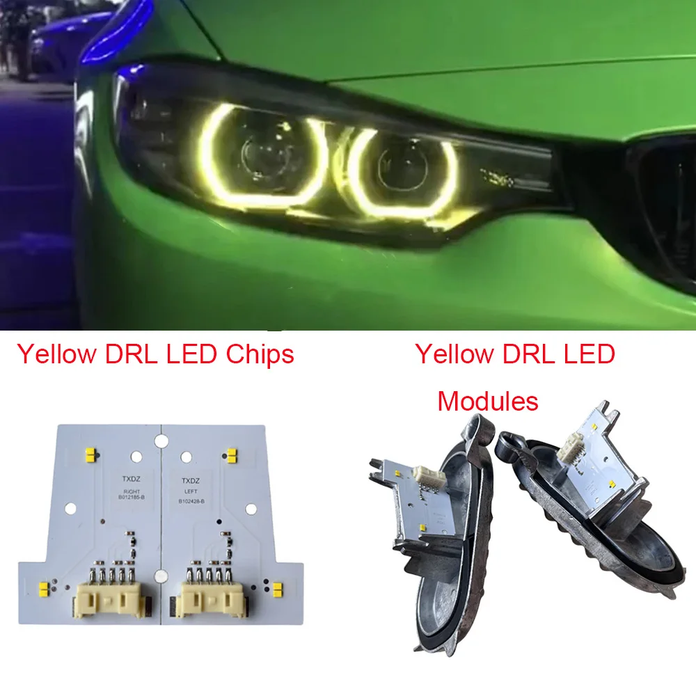 

Yellow DRL Angel Eyes FOR BMW LED Headlight M4 M3 F80 F82 F32 F34 F36 Daylight 7493228 7493227 Daytime Running Light Chip Module