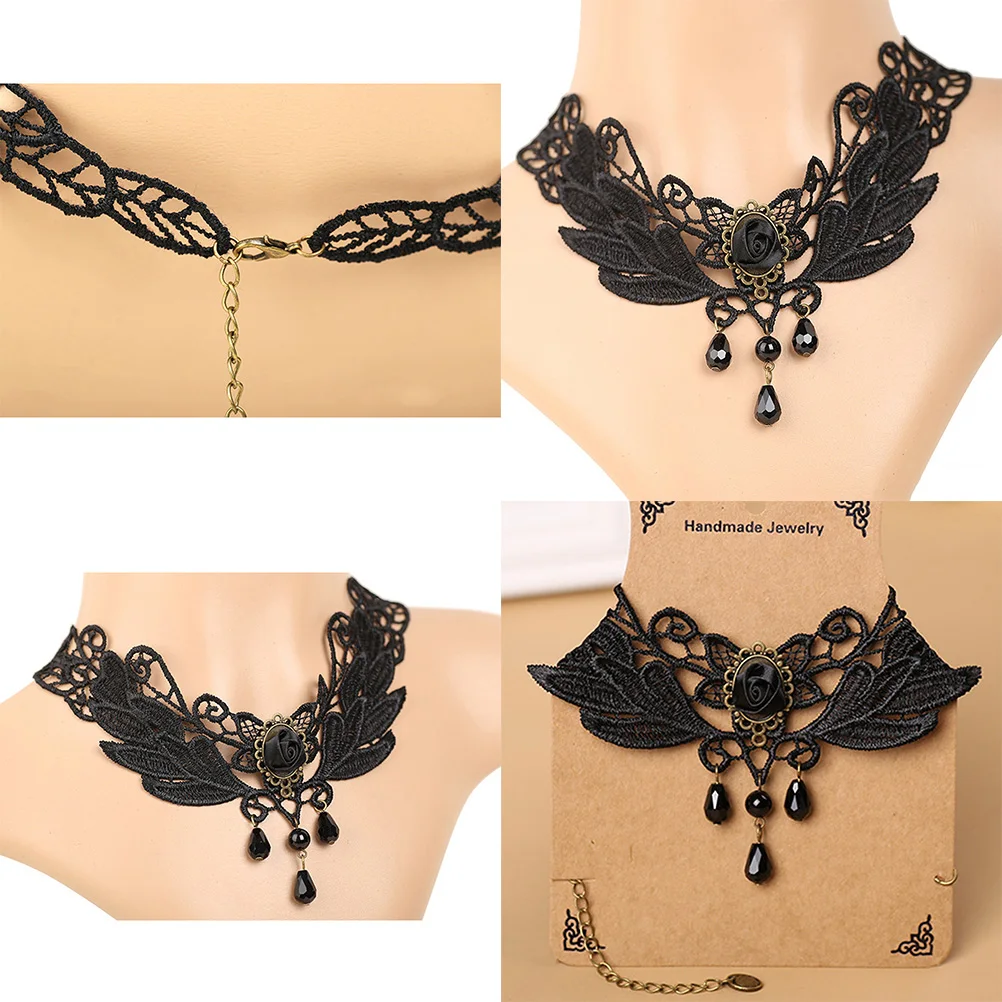 Collana di cristallo gotica Design elegante vintage Regali per donne Compleanni Matrimoni Accessori moda Gioielli popolari
