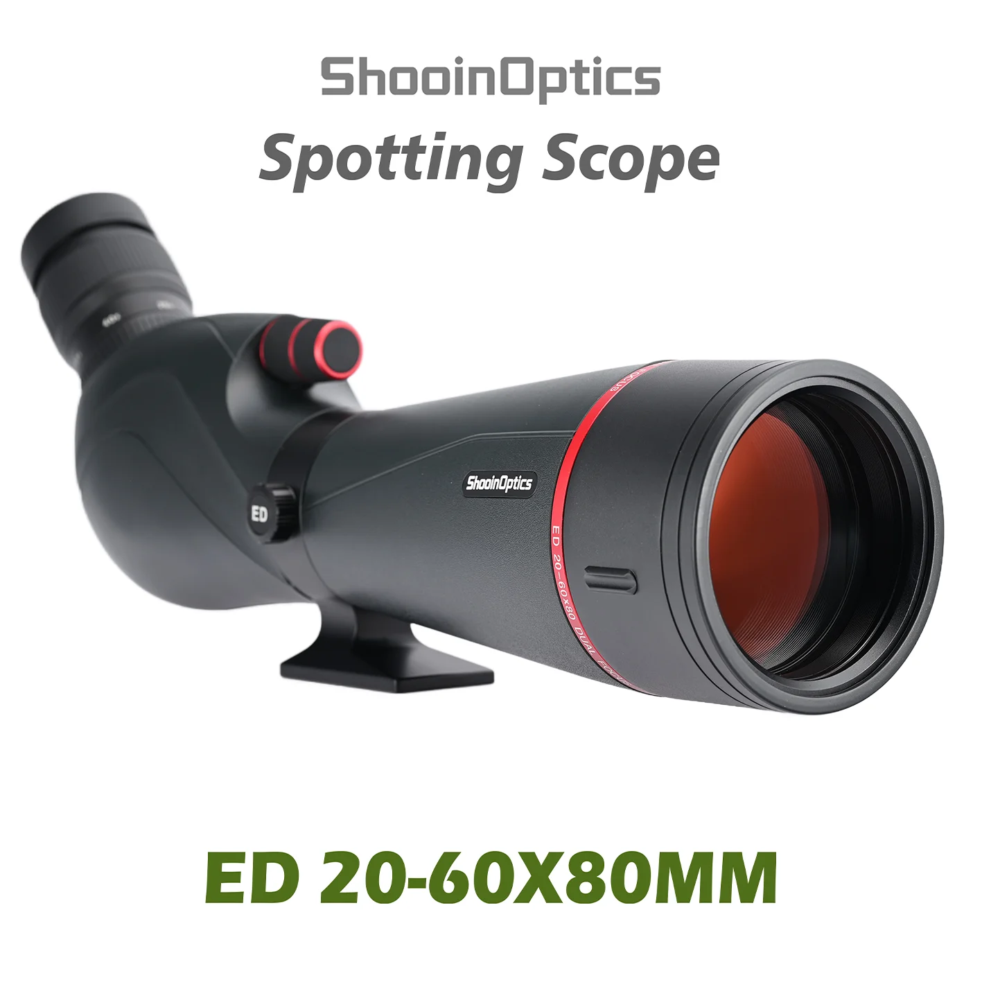 Shooin Optics Spotting Scope 20-60x80 ED Spottingscope For Outdoor Bird Watching And Hunting Shooting