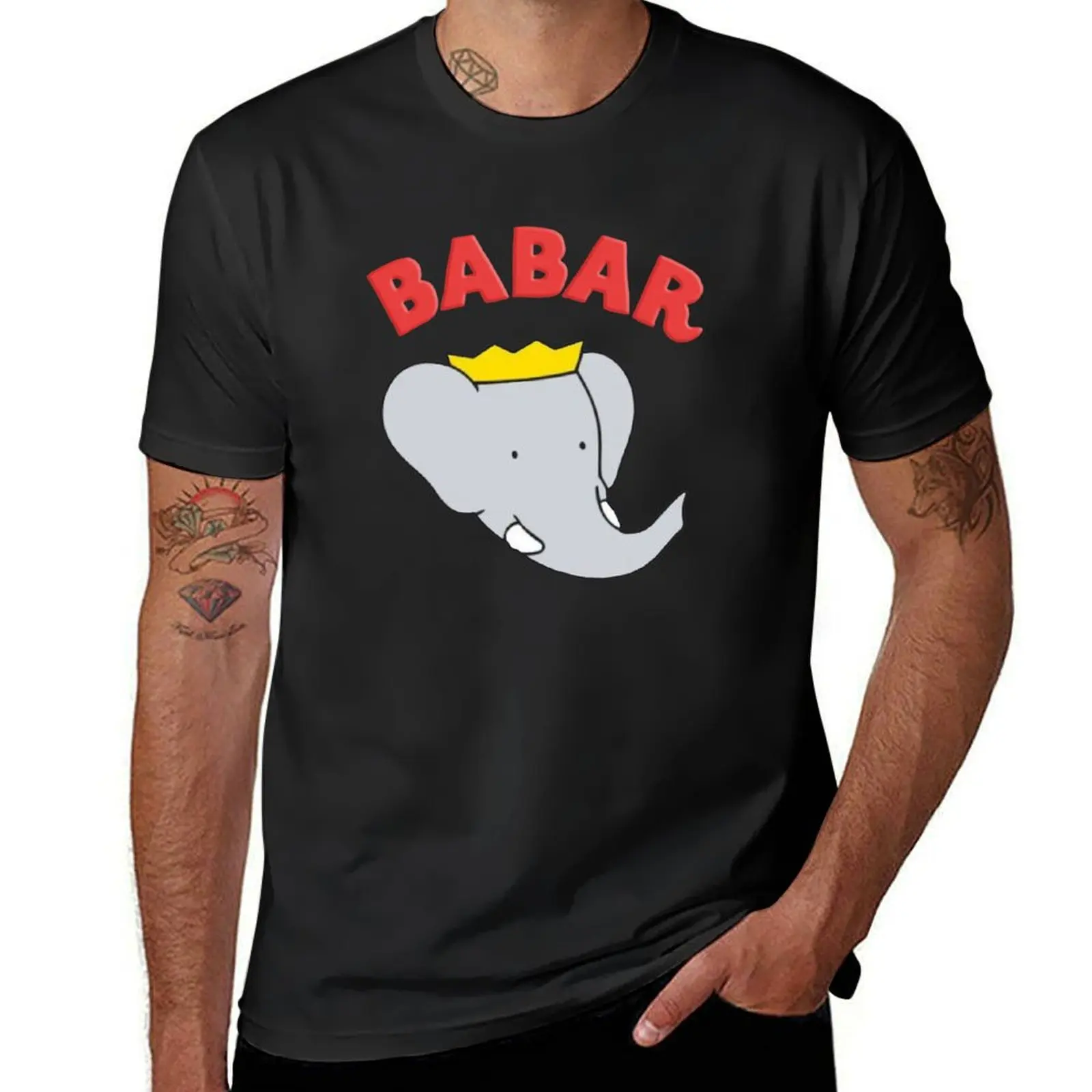 Babar-Camiseta de secado rápido para hombre, ropa de algodón, para el sudor