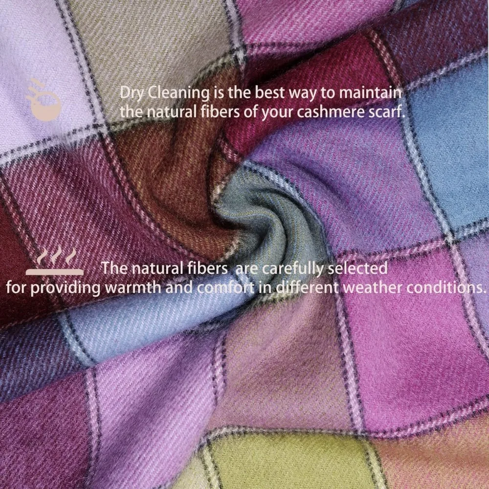 Luxuriöse Winterschals aus Kaschmir – karierte und solide Muster für Damen und Herren |   Dicke und leichte Wraps, ideal für kaltes Wetter