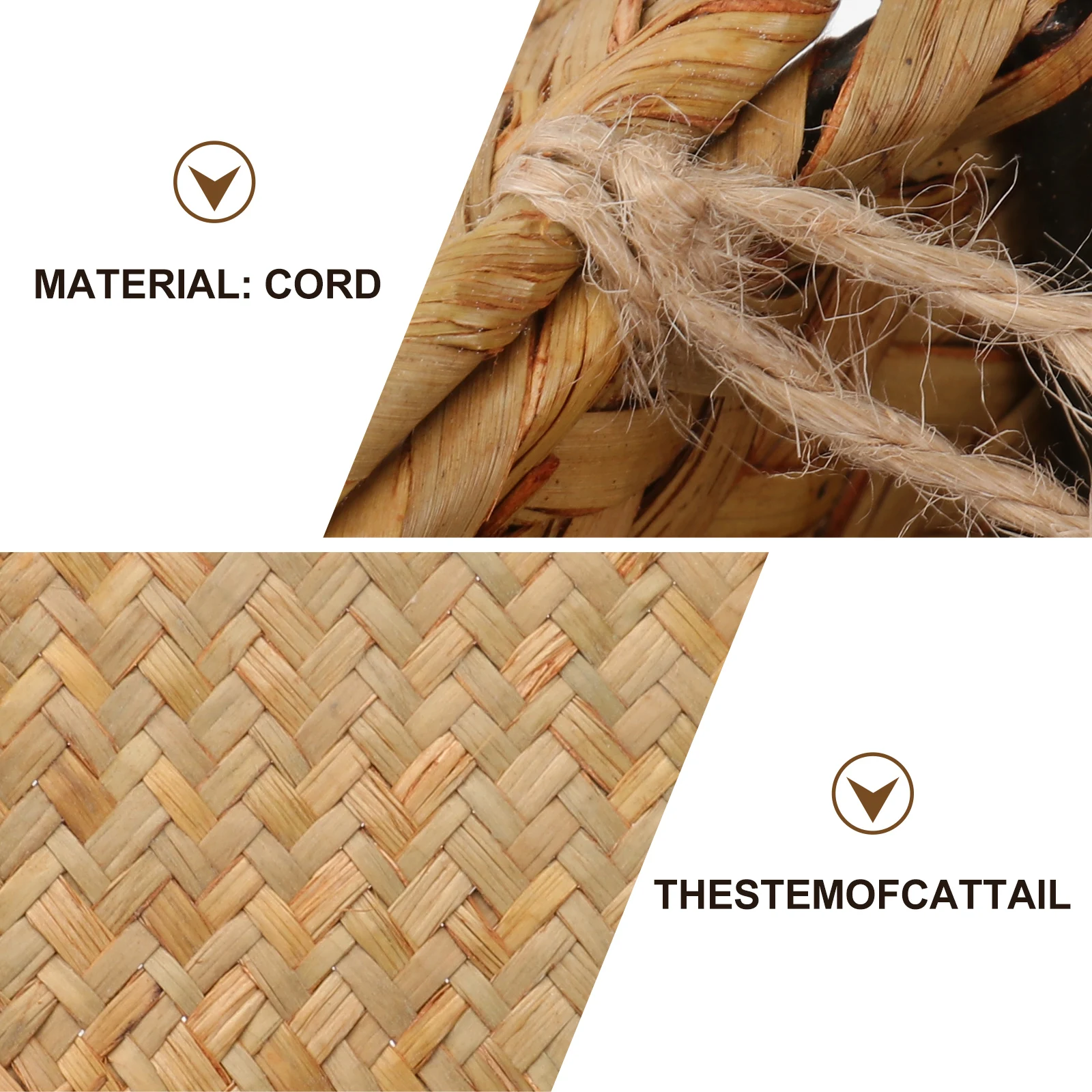 

Straw Storage Box Woven Basket Decorative Bin Lid Boxes Seagrass Tea Holder Organizer Container Lightweight Safe Home