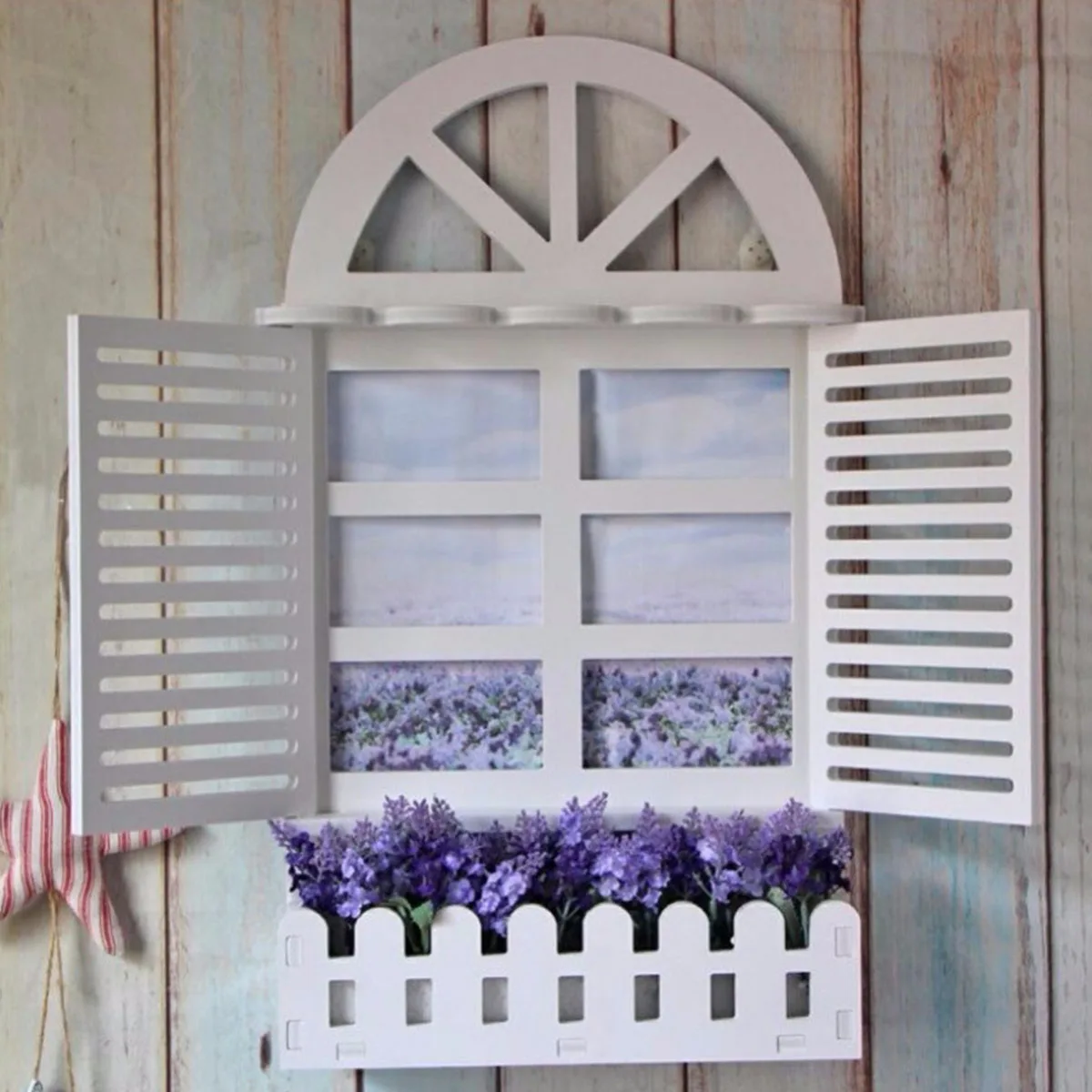 

Rustic Wall Decor, Wooden Frame Wood Window Frame for Crafts Photos Jewelry Decoration, Farmhouse Sculptures Wall Decoration