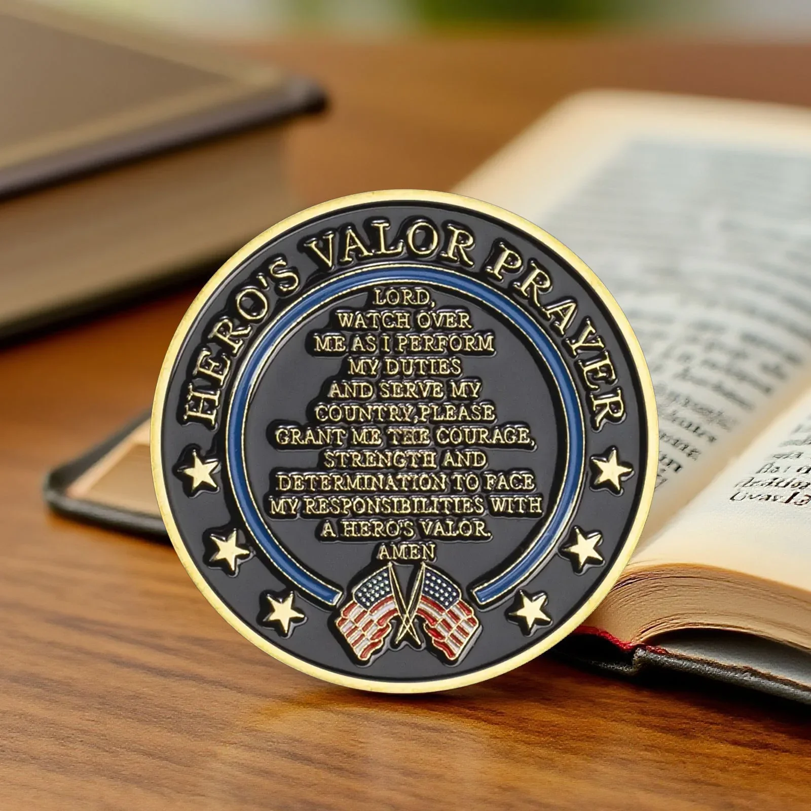 عملة تحدي القوة الفضاء الأمريكية المطلية بالذهب وصلاة الأبطال لعملة الهدايا التذكارية الشجاعة #6
