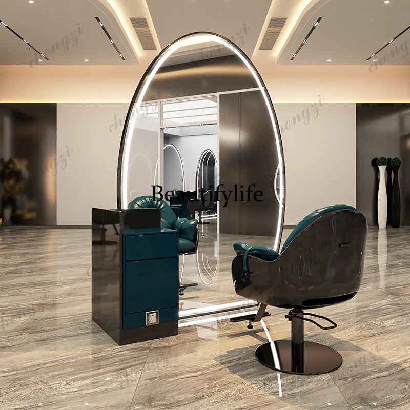 New model, barber shop mirror table, barber shop, hair salon special, hair cutting single and double-sided floor mirror